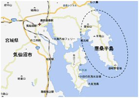 図1 日本医大が診療を担当した唐桑半島