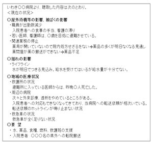 図4 30km圏外の窮状を伝える連絡