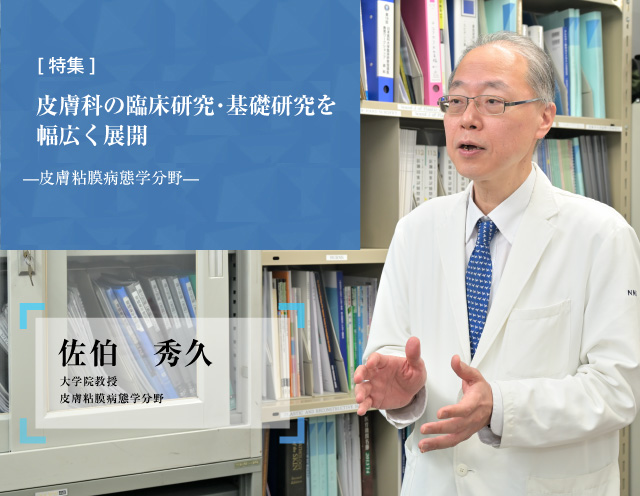 皮膚科の臨床研究･基礎研究を幅広く展開 皮膚粘膜病態学分野 佐伯　秀久 大学院教授