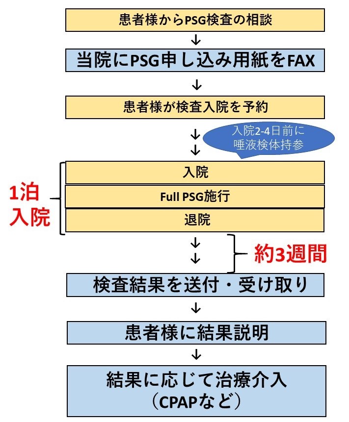 ポリソムノグラフィースケジュール（医療関係者向け）