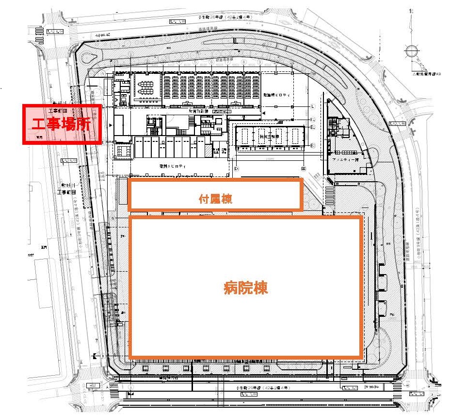 教育施設棟新築工事に伴う工事に関するお知らせ図